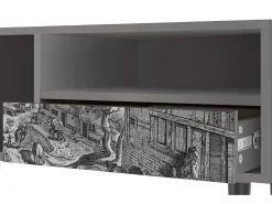 Mueble de TV - 115х59х48 cm - T3 - Bird Dropping, Cinza^ Móvel De Tv