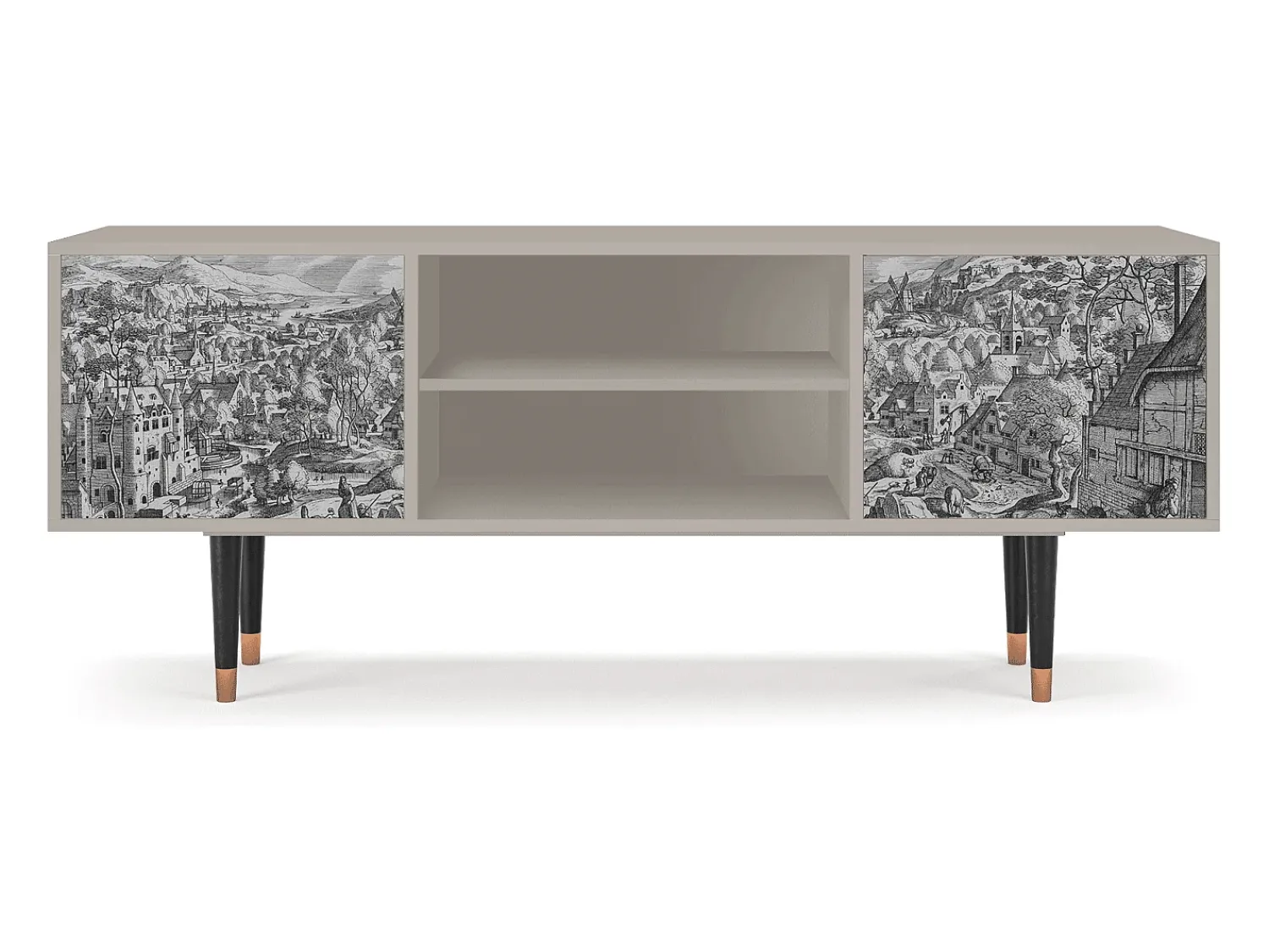Móvel De Tv* Mueble de TV - 170х69х48 cm - T2 - Bird Dropping, Areia Bege