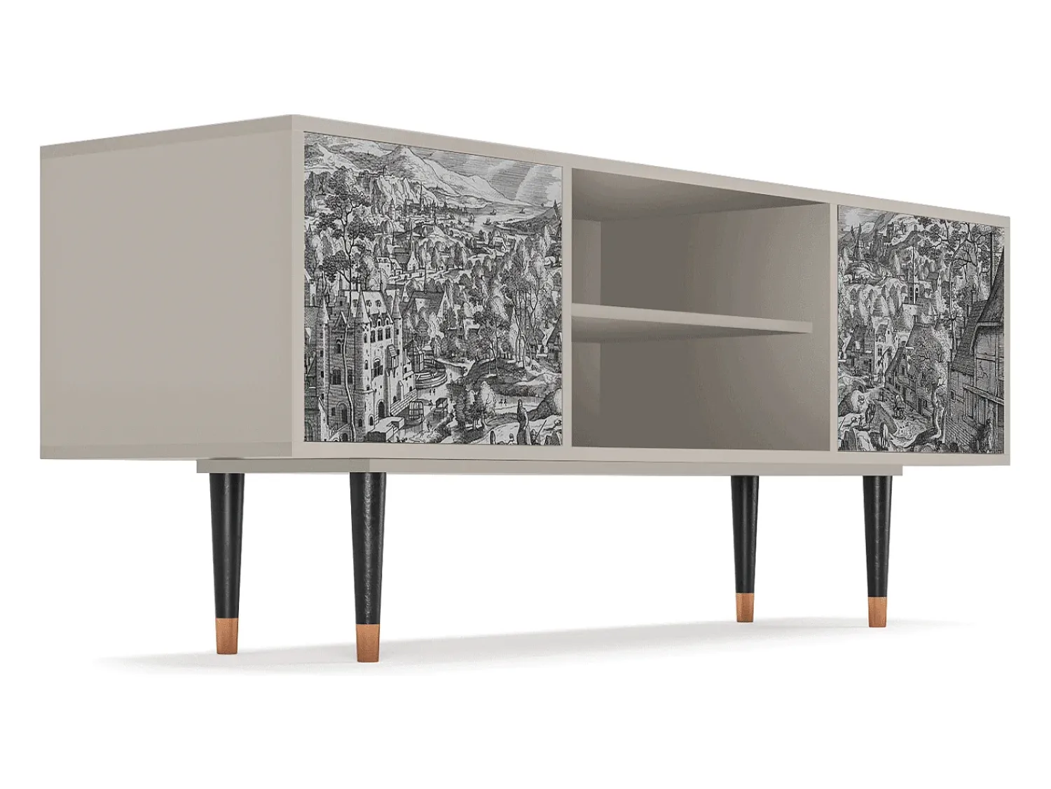 Móvel De Tv* Mueble de TV - 170х69х48 cm - T2 - Bird Dropping, Areia Bege