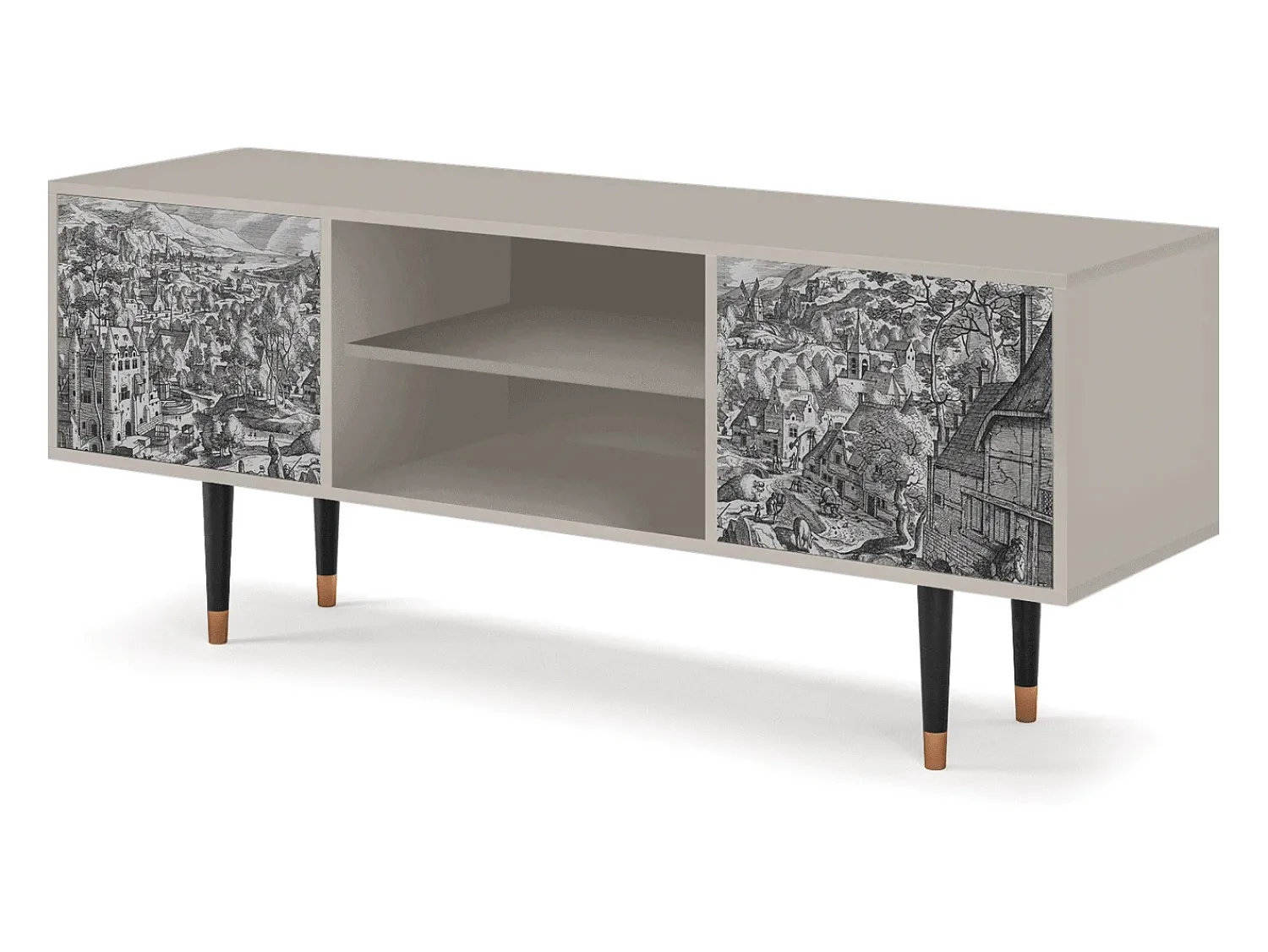 Móvel De Tv* Mueble de TV - 170х69х48 cm - T2 - Bird Dropping, Areia Bege