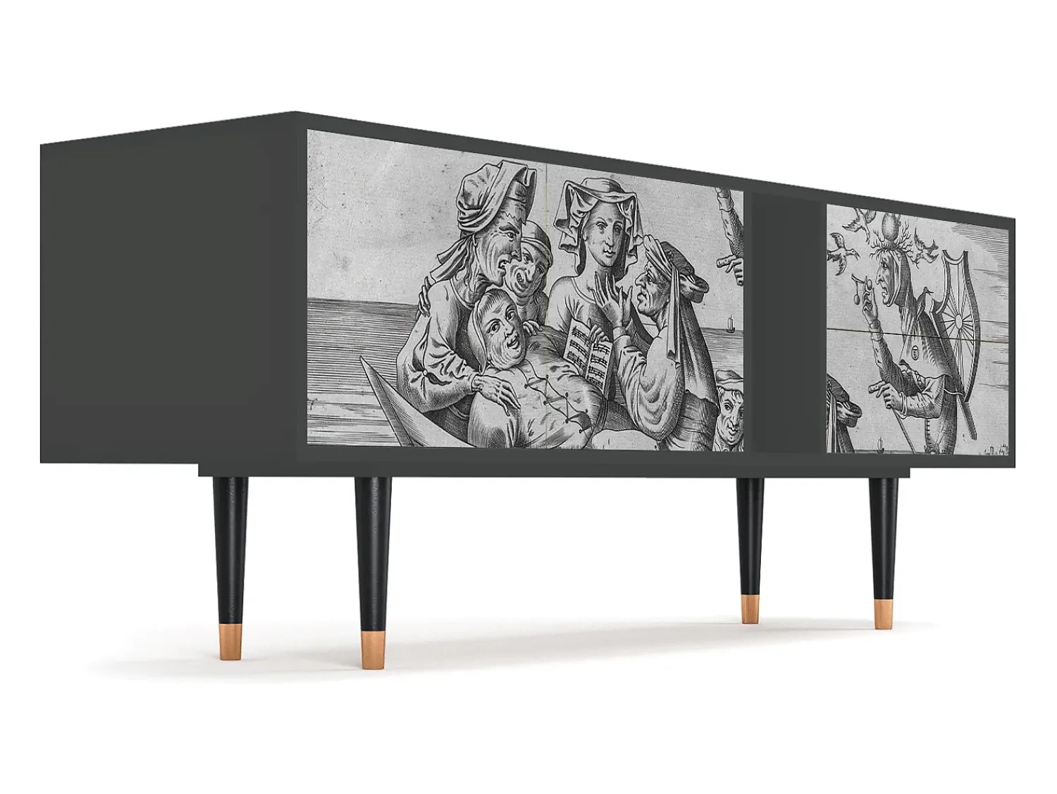 Móvel De Tv* Mueble de TV - 170х69х48 cm - T1 - Blau Schuyte, Antracite Cinza antracite
