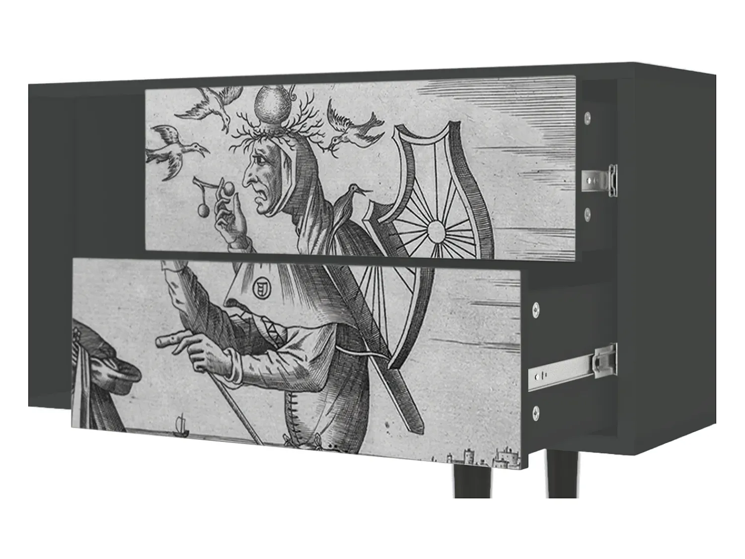 Móvel De Tv* Mueble de TV - 170х69х48 cm - T1 - Blau Schuyte, Antracite Cinza antracite