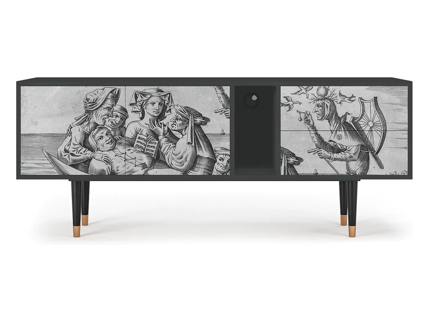 Móvel De Tv* Mueble de TV - 170х69х48 cm - T1 - Blau Schuyte, Antracite Cinza antracite