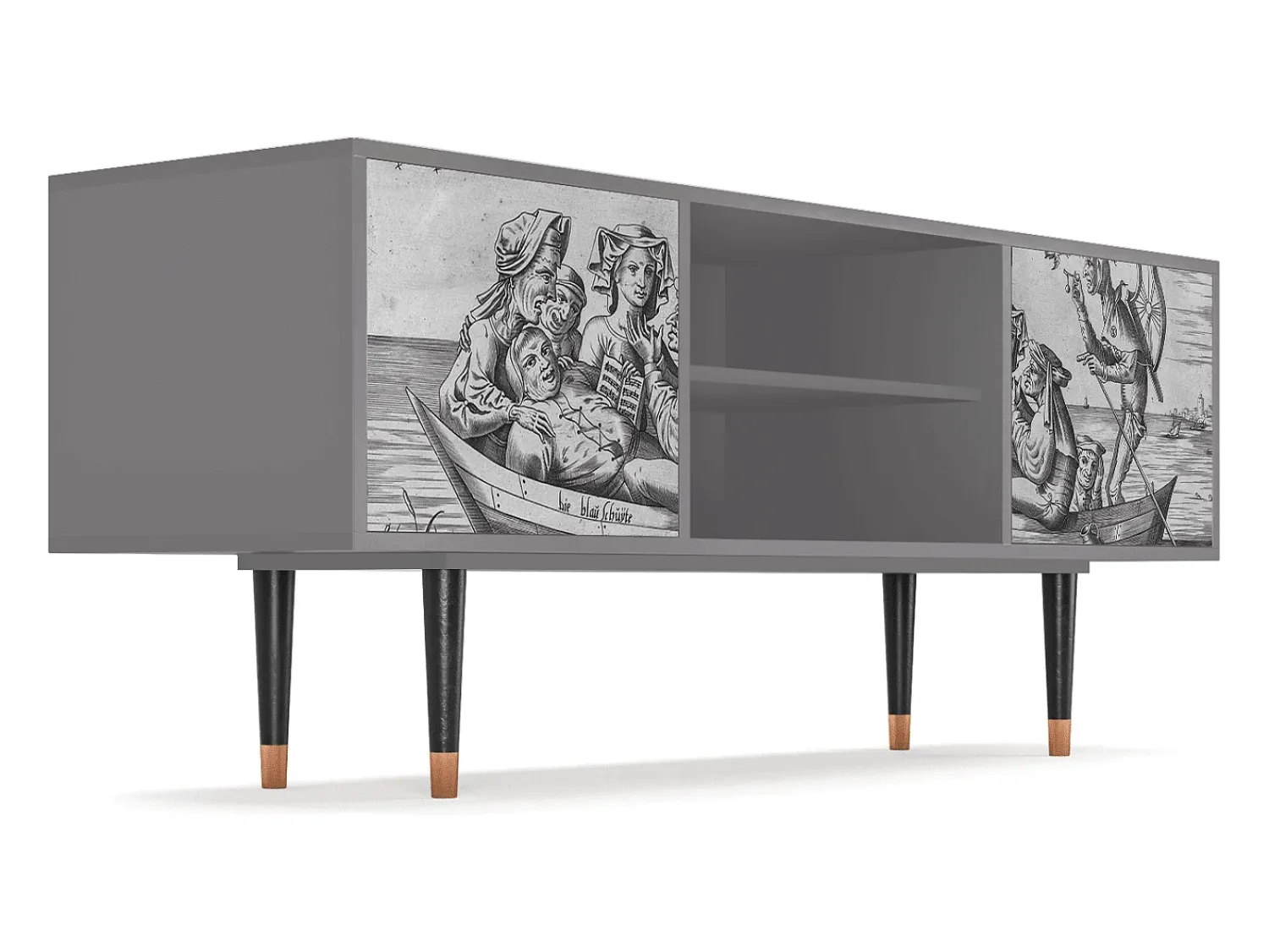 Móvel De Tv* Mueble de TV - 170х69х48 cm - T2 - Blau Schuyte, Cinza Cinzento