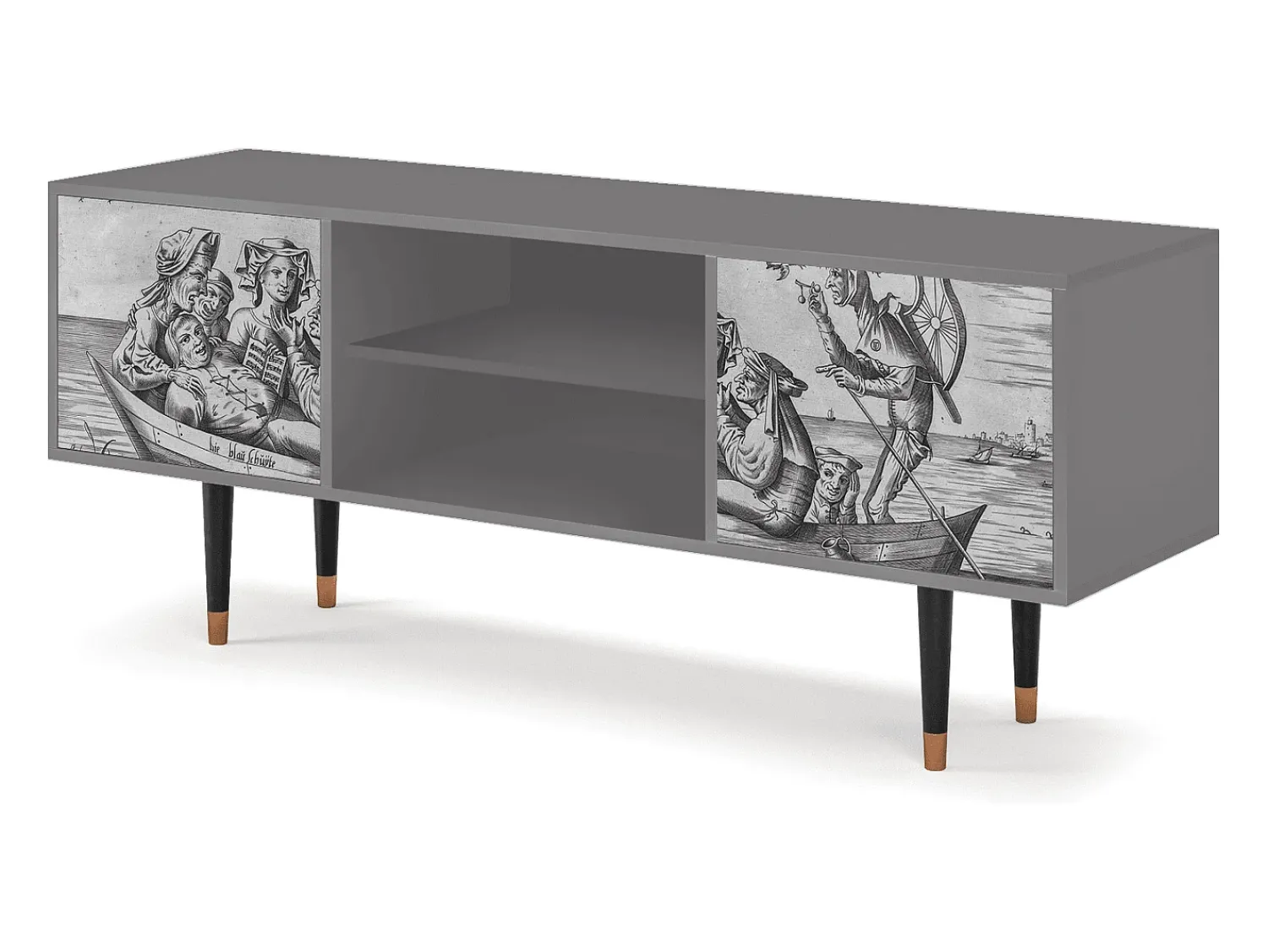 Móvel De Tv* Mueble de TV - 170х69х48 cm - T2 - Blau Schuyte, Cinza Cinzento