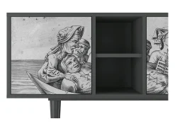 New Mueble de TV - 150х69х41 cm - T5 - Blau Schuyte, Antracite Cinza antracite