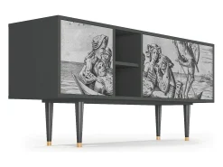 New Mueble de TV - 150х69х41 cm - T5 - Blau Schuyte, Antracite Cinza antracite