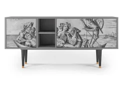 Móvel De Tv* Mueble de TV - 150х69х41 cm - T5 - Blau Schuyte, Cinza Cinzento