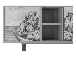 Móvel De Tv* Mueble de TV - 150х69х41 cm - T5 - Blau Schuyte, Cinza Cinzento