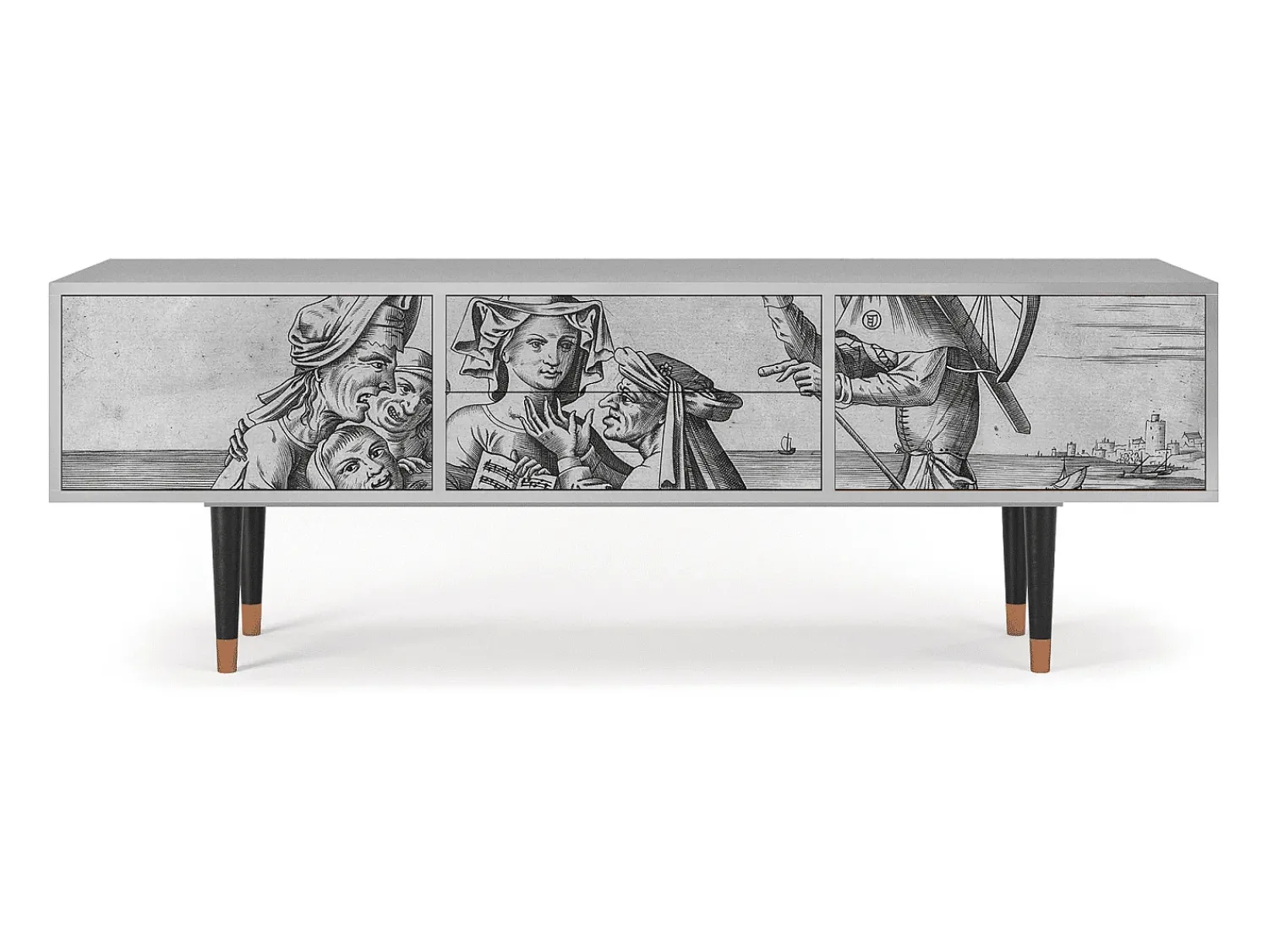 Móvel De Tv| Mueble de TV - 170х59х48 cm - T4 - Blau Schuyte, Cinza Cinzento