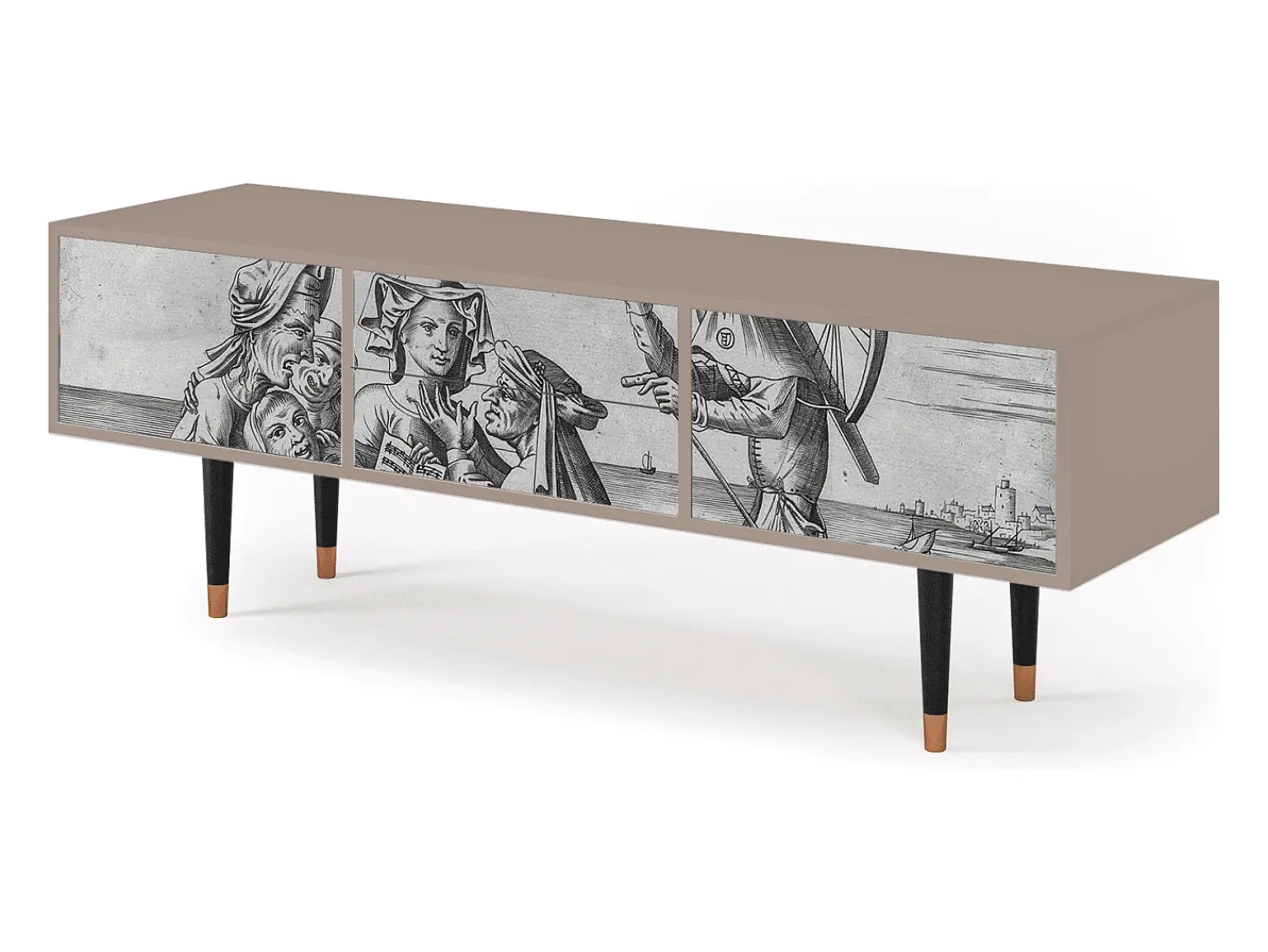 New Mueble de TV - 170х59х48 cm - T4 - Blau Schuyte, Latte Bege