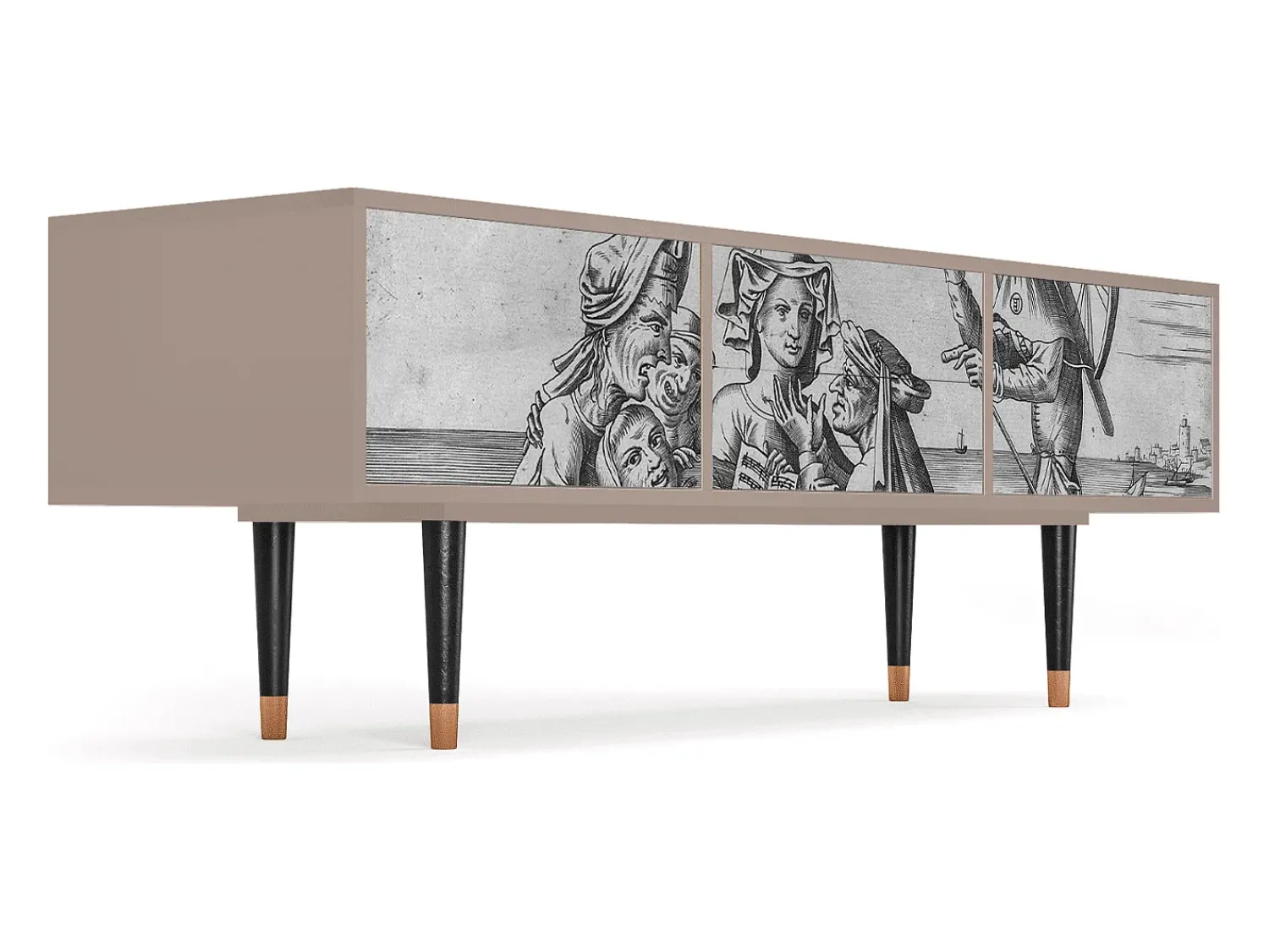 New Mueble de TV - 170х59х48 cm - T4 - Blau Schuyte, Latte Bege