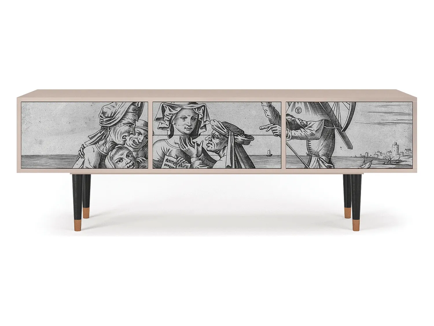 New Mueble de TV - 170х59х48 cm - T4 - Blau Schuyte, Latte Bege