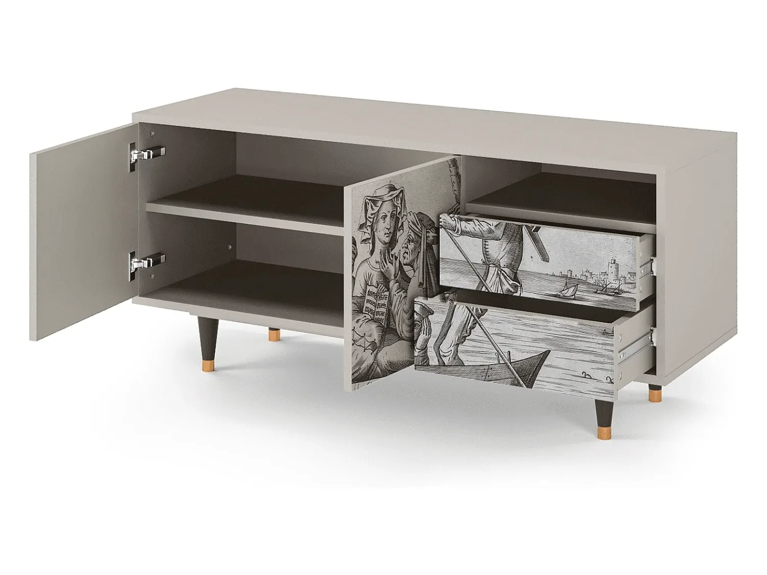 Mueble de TV - 125х56х41 cm - T7 - Blau Schuyte, Areia^ Móvel De Tv