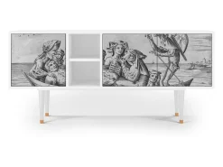 Móvel De Tv* Mueble de TV - 150х69х41 cm - T5 - Blau Schuyte, Branco Bege