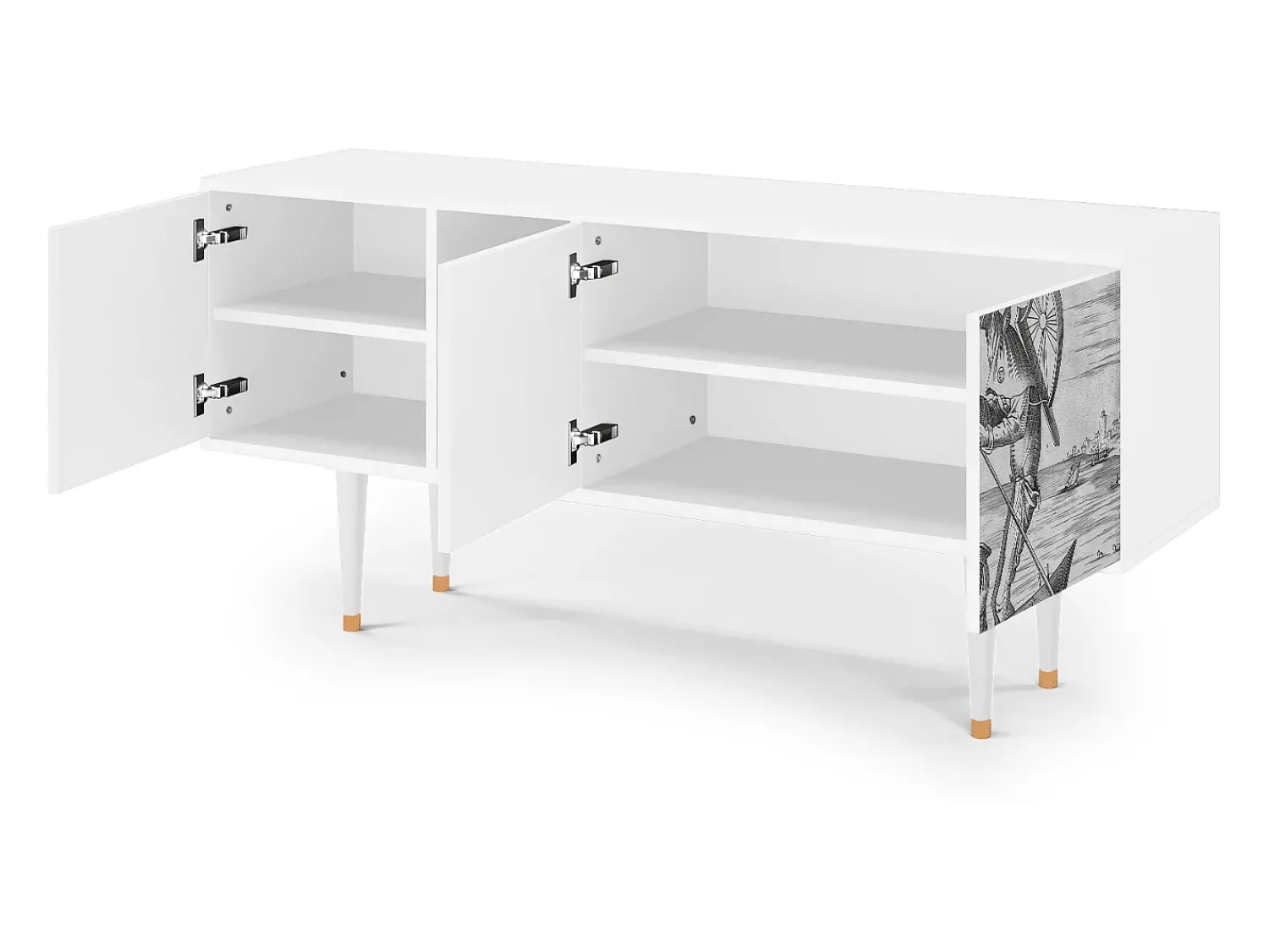 Móvel De Tv* Mueble de TV - 150х69х41 cm - T5 - Blau Schuyte, Branco Bege