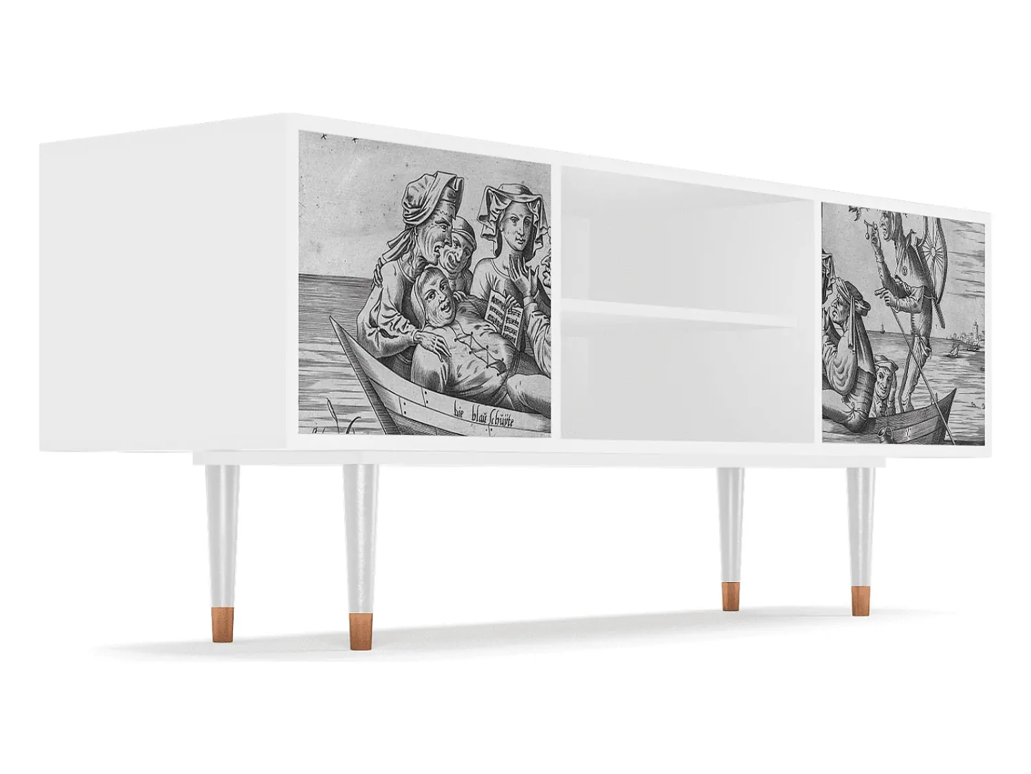Móvel De Tv* Mueble de TV - 170х69х48 cm - T2 - Blau Schuyte, Branco Bege