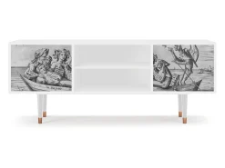 Móvel De Tv* Mueble de TV - 170х69х48 cm - T2 - Blau Schuyte, Branco Bege