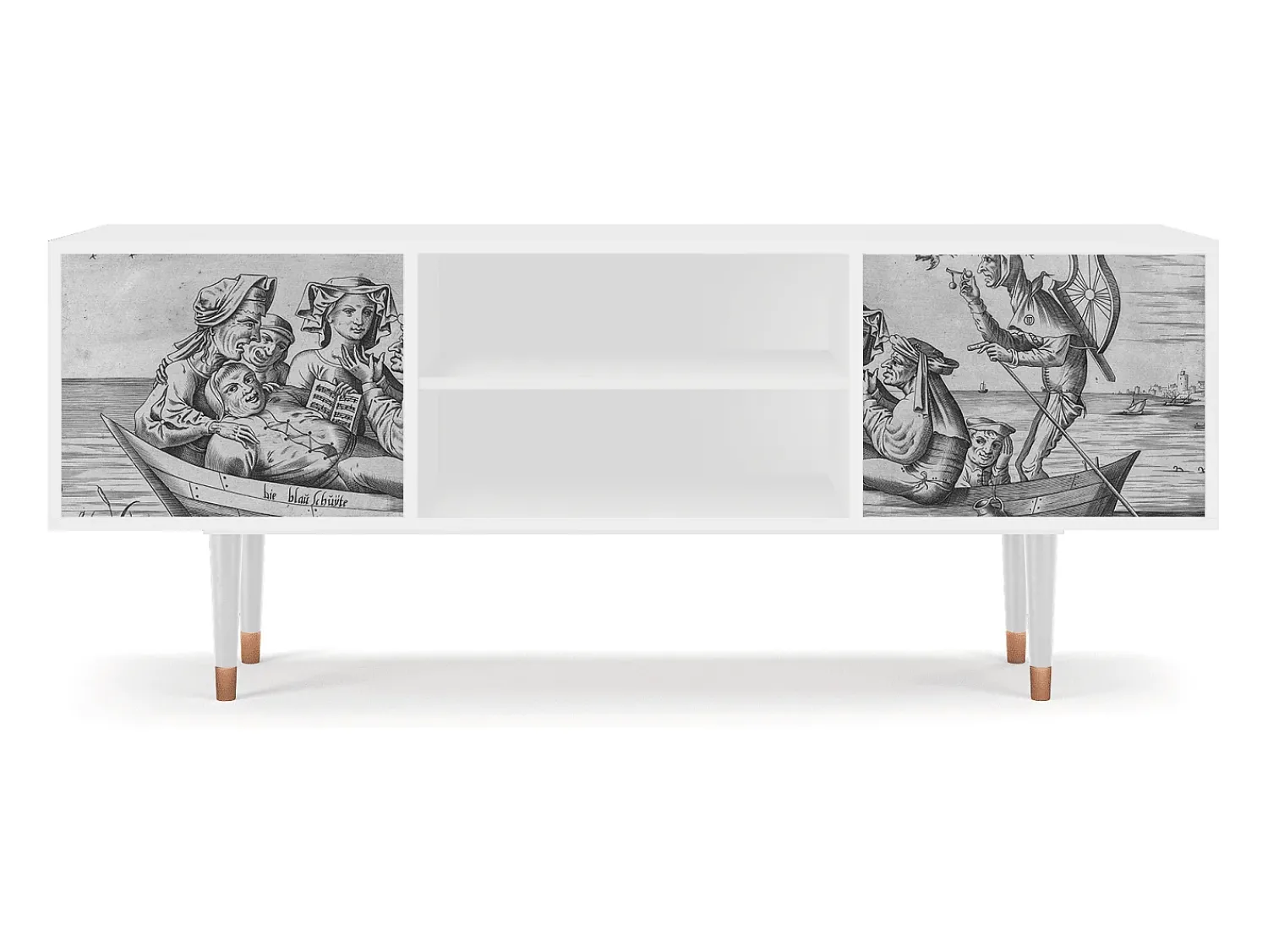 Móvel De Tv* Mueble de TV - 170х69х48 cm - T2 - Blau Schuyte, Branco Bege