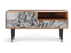 Móvel De Tv* Mueble de TV - 115х59х48 cm - T3 - Blau Schuyte, Nogueira Castanho