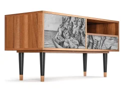 Móvel De Tv* Mueble de TV - 115х59х48 cm - T3 - Blau Schuyte, Nogueira Castanho