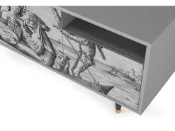 Móvel De Tv| Mueble de TV - 125х56х41 cm - T7 - Blau Schuyte, Cinza Cinzento