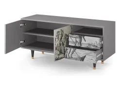 Móvel De Tv| Mueble de TV - 125х56х41 cm - T7 - Blau Schuyte, Cinza Cinzento