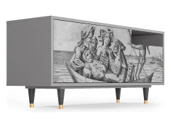 Móvel De Tv| Mueble de TV - 125х56х41 cm - T7 - Blau Schuyte, Cinza Cinzento