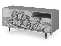 Móvel De Tv| Mueble de TV - 125х56х41 cm - T7 - Blau Schuyte, Cinza Cinzento