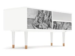 Móvel De Tv| Mueble de TV - 115х59х48 cm - T3 - Blau Schuyte, Branco Bege