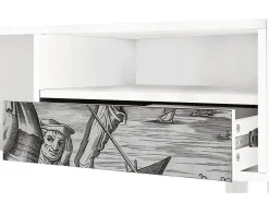 Móvel De Tv| Mueble de TV - 115х59х48 cm - T3 - Blau Schuyte, Branco Bege