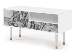 Móvel De Tv| Mueble de TV - 115х59х48 cm - T3 - Blau Schuyte, Branco Bege