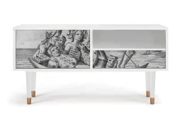 Móvel De Tv| Mueble de TV - 115х59х48 cm - T3 - Blau Schuyte, Branco Bege