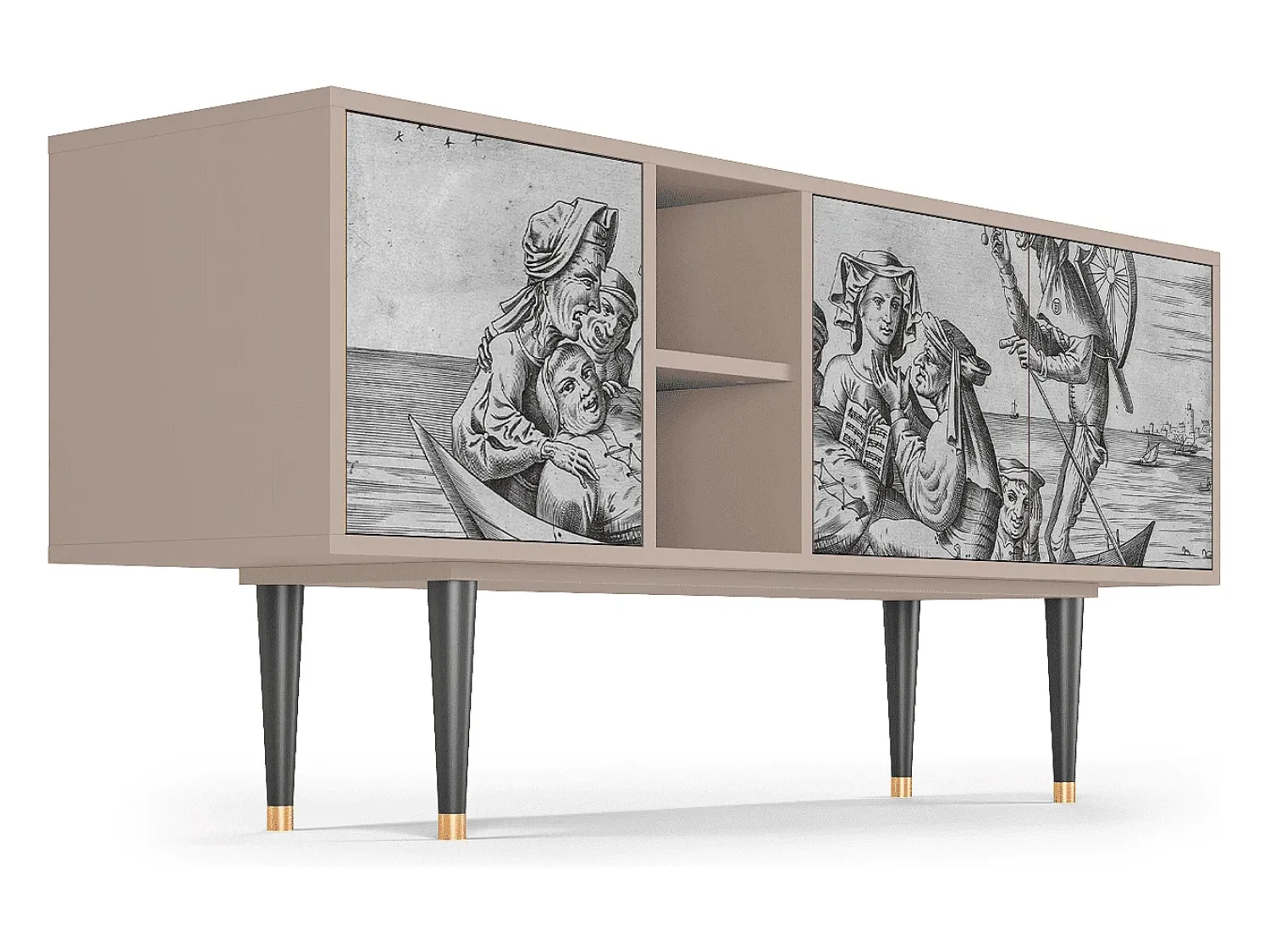 Móvel De Tv| Mueble de TV - 150х69х41 cm - T5 - Blau Schuyte, Latte Bege