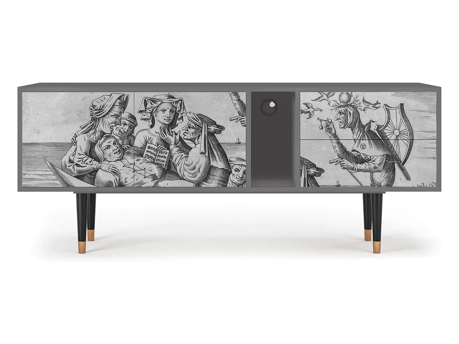 Mueble de TV - 170х69х48 cm - T1 - Blau Schuyte, Cinza^ Móvel De Tv