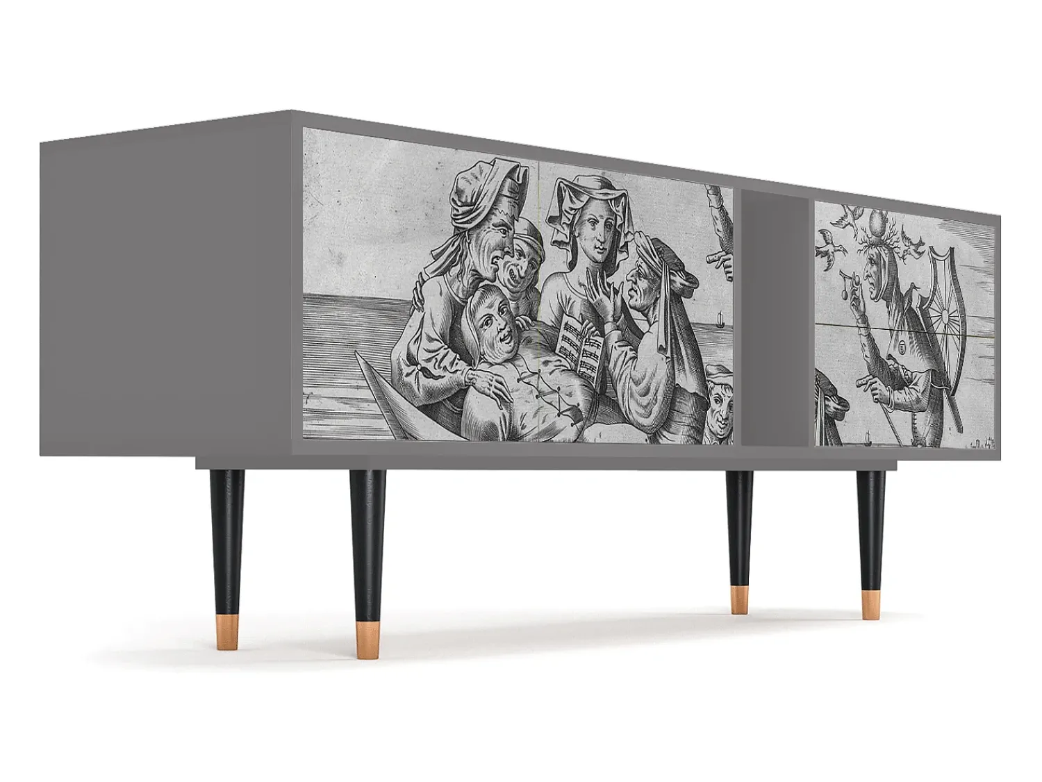 Mueble de TV - 170х69х48 cm - T1 - Blau Schuyte, Cinza^ Móvel De Tv