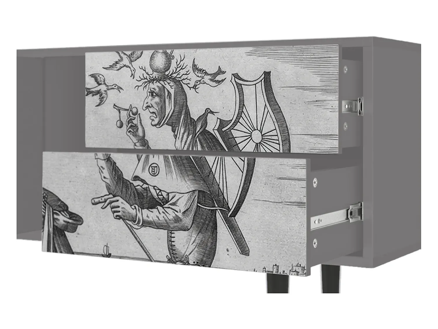 Mueble de TV - 170х69х48 cm - T1 - Blau Schuyte, Cinza^ Móvel De Tv
