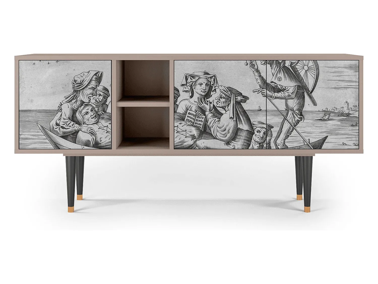 Móvel De Tv| Mueble de TV - 150х69х41 cm - T5 - Blau Schuyte, Areia Bege