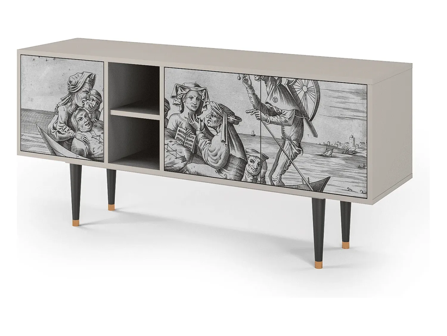 Móvel De Tv| Mueble de TV - 150х69х41 cm - T5 - Blau Schuyte, Areia Bege