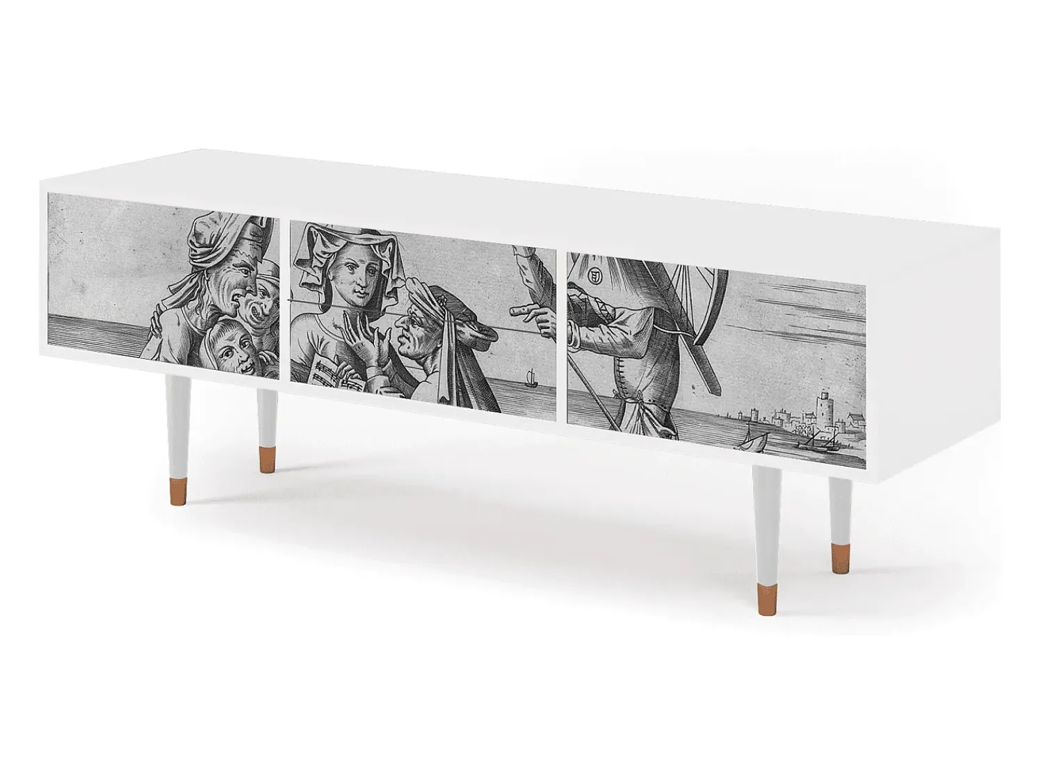 Best Mueble de TV - 170х59х48 cm - T4 - Blau Schuyte, Branco Bege