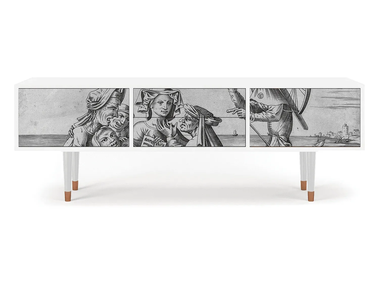 Best Mueble de TV - 170х59х48 cm - T4 - Blau Schuyte, Branco Bege