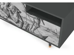 Móvel De Tv| Mueble de TV - 125х56х41 cm - T7 - Blau Schuyte, Antracite Cinza antracite
