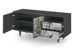 Móvel De Tv| Mueble de TV - 125х56х41 cm - T7 - Blau Schuyte, Antracite Cinza antracite