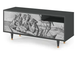 Móvel De Tv| Mueble de TV - 125х56х41 cm - T7 - Blau Schuyte, Antracite Cinza antracite