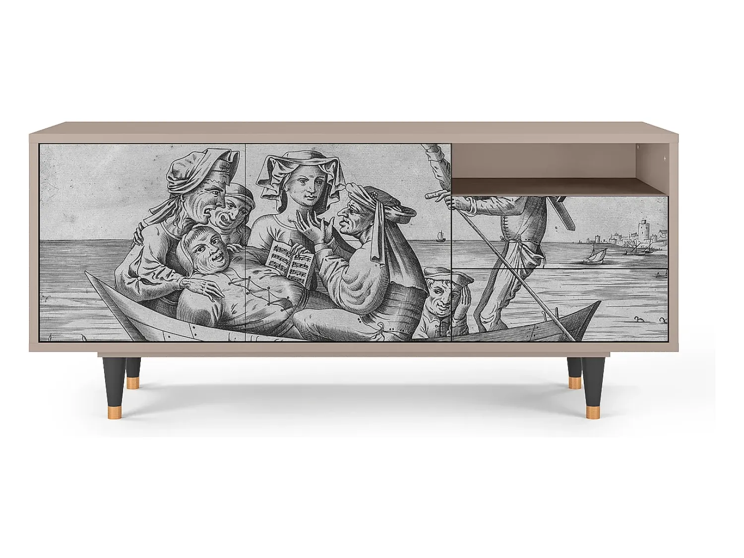 Móvel De Tv| Mueble de TV - 125х56х41 cm - T7 - Blau Schuyte, Latte Bege