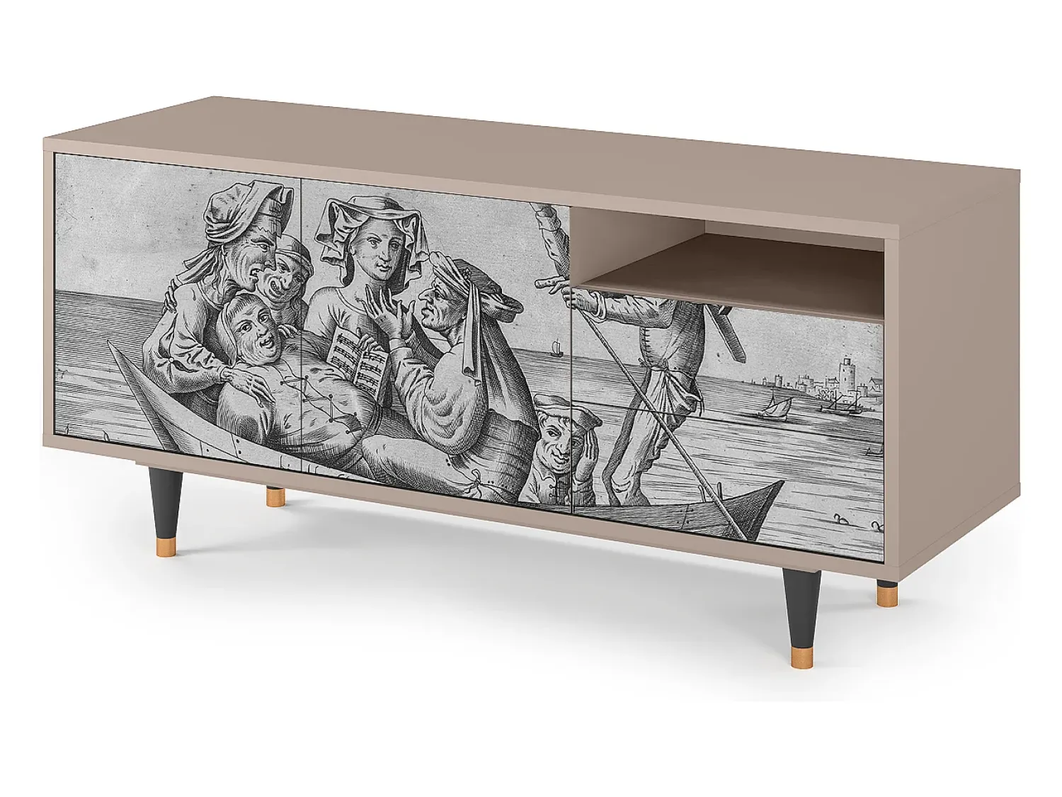 Móvel De Tv| Mueble de TV - 125х56х41 cm - T7 - Blau Schuyte, Latte Bege