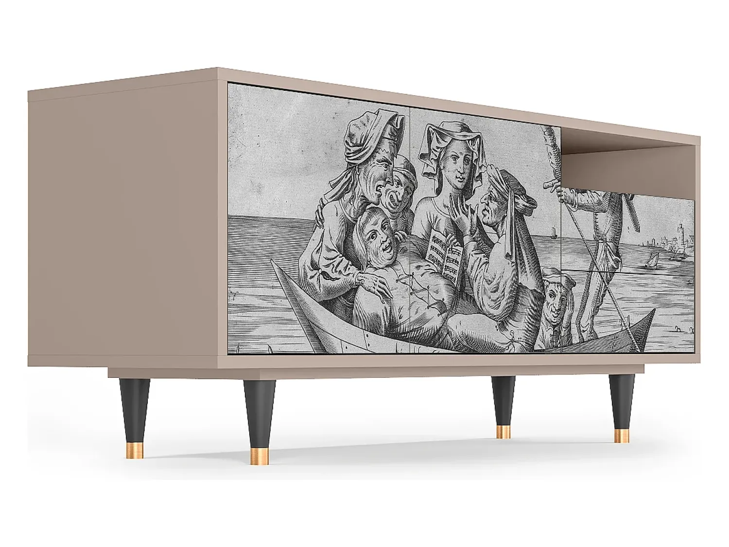 Móvel De Tv| Mueble de TV - 125х56х41 cm - T7 - Blau Schuyte, Latte Bege
