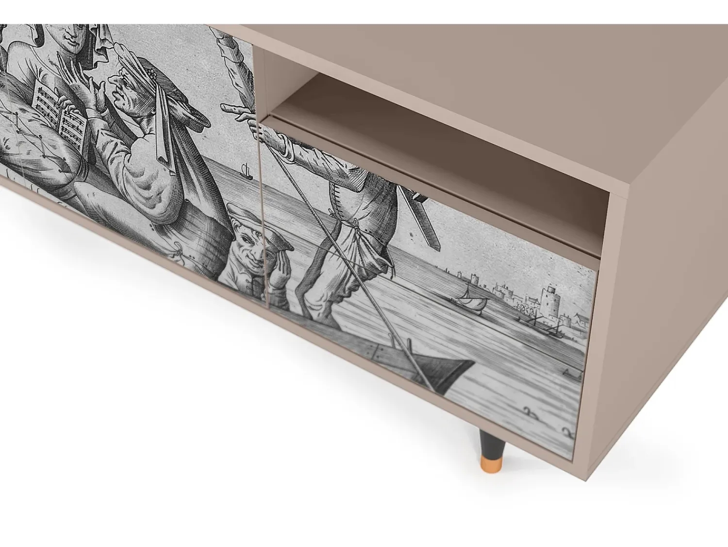 Móvel De Tv| Mueble de TV - 125х56х41 cm - T7 - Blau Schuyte, Latte Bege