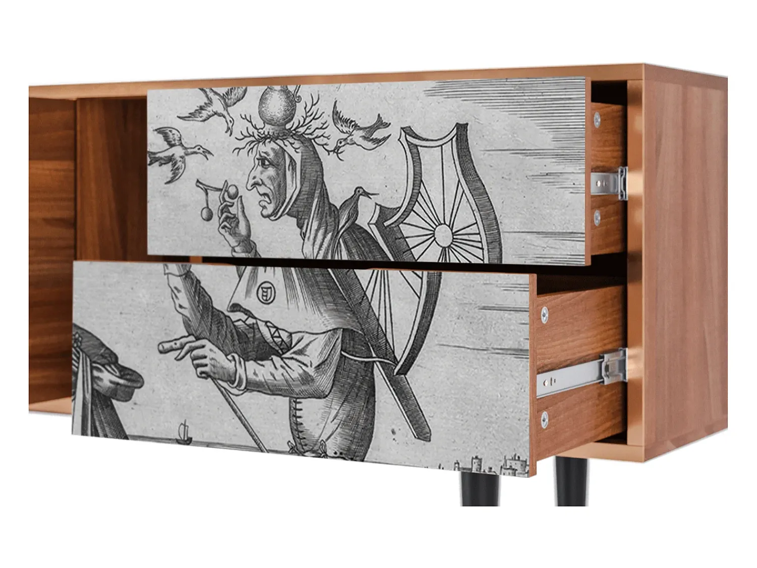Móvel De Tv* Mueble de TV - 170х69х48 cm - T1 - Blau Schuyte, Nogueira Castanho