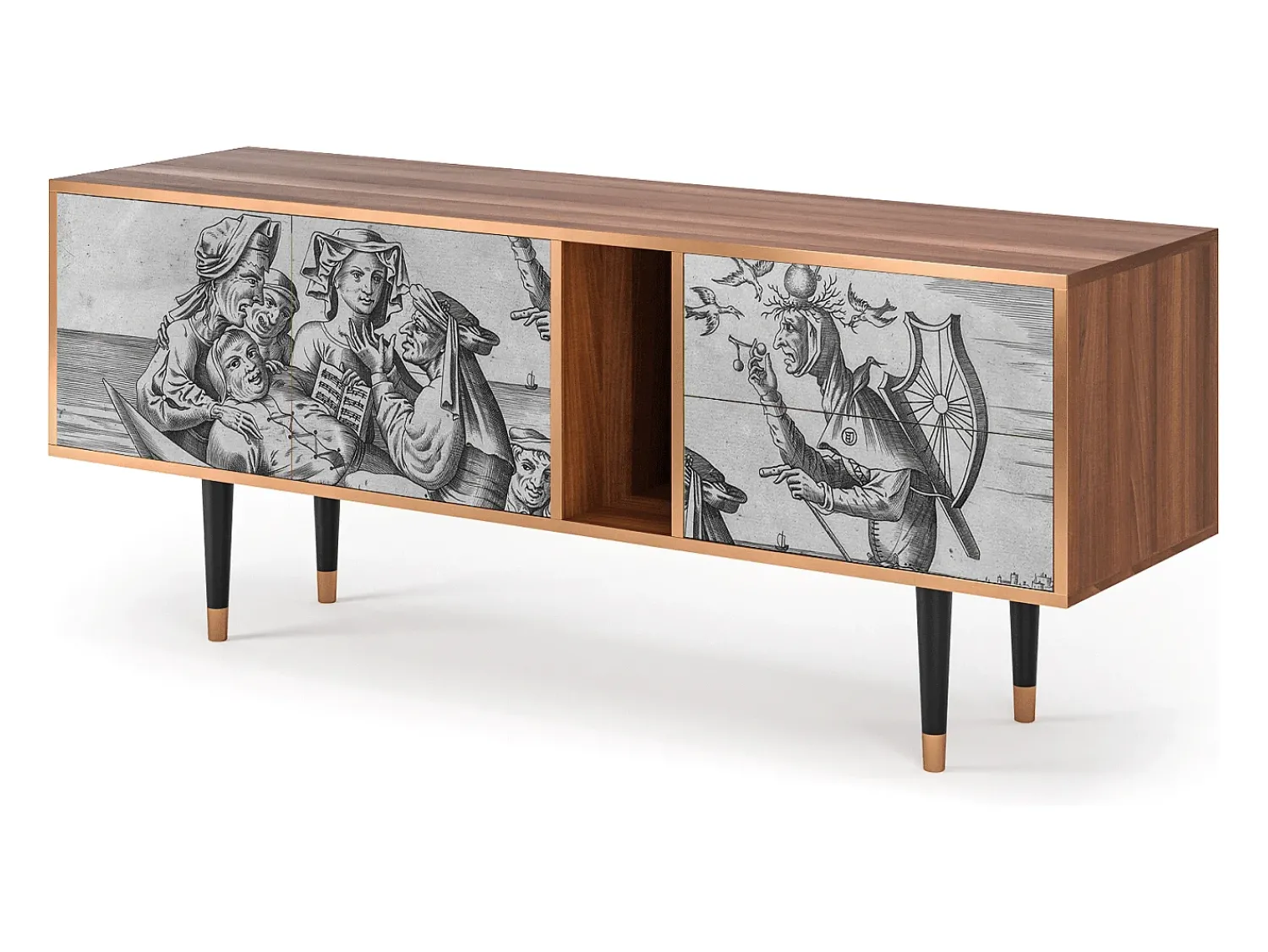 Móvel De Tv* Mueble de TV - 170х69х48 cm - T1 - Blau Schuyte, Nogueira Castanho